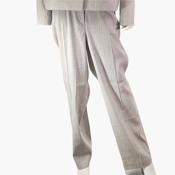 ANN TAYLOR Plus Size Linen Blend Single-Breasted 2 Piece Suit (Gray | Size 16) - Picture 3 of 13